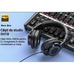 PC, gaming si accesorii - Periferice PC - Casti PC - Casti audio profesionale New Bee DH81, Pentru Studio, DJ, Podcast, Mixaj, Inregistrare, Cu fir, Culoare Negru - Infinity.ro