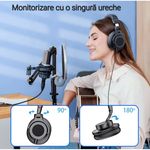 PC, gaming si accesorii - Periferice PC - Casti PC - Casti audio profesionale New Bee DH81, Pentru Studio, DJ, Podcast, Mixaj, Inregistrare, Cu fir, Culoare Negru - Infinity.ro