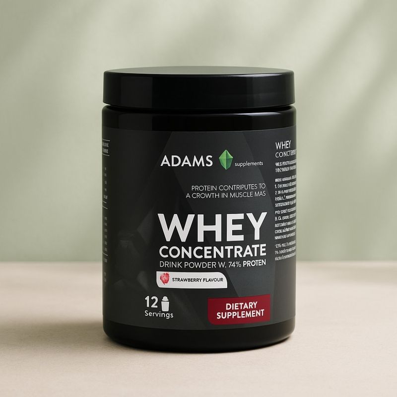 Ingrijire personala si Cosmetice - Sanatate si wellness - Nutritie sportiva - Proteine - Whey Concentrate Protein (capsuni), 360g, Adams Supplements - Infinity.ro