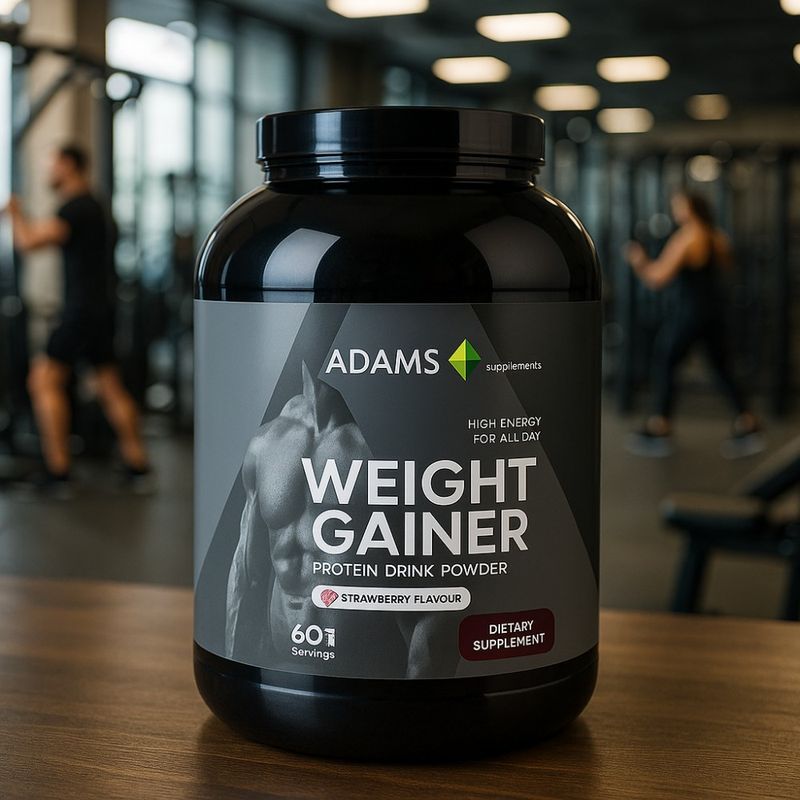 Ingrijire personala si Cosmetice - Sanatate si wellness - Nutritie sportiva - Proteine - Weight Gainer (capsuni), 3000g, Adams Supplements - Infinity.ro