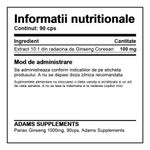 Ingrijire personala si Cosmetice - Sanatate si wellness - Suplimente alimentare - Alte suplimente alimentare - Panax Ginseng 1000mg, 90cps, Adams Supplements - Infinity.ro