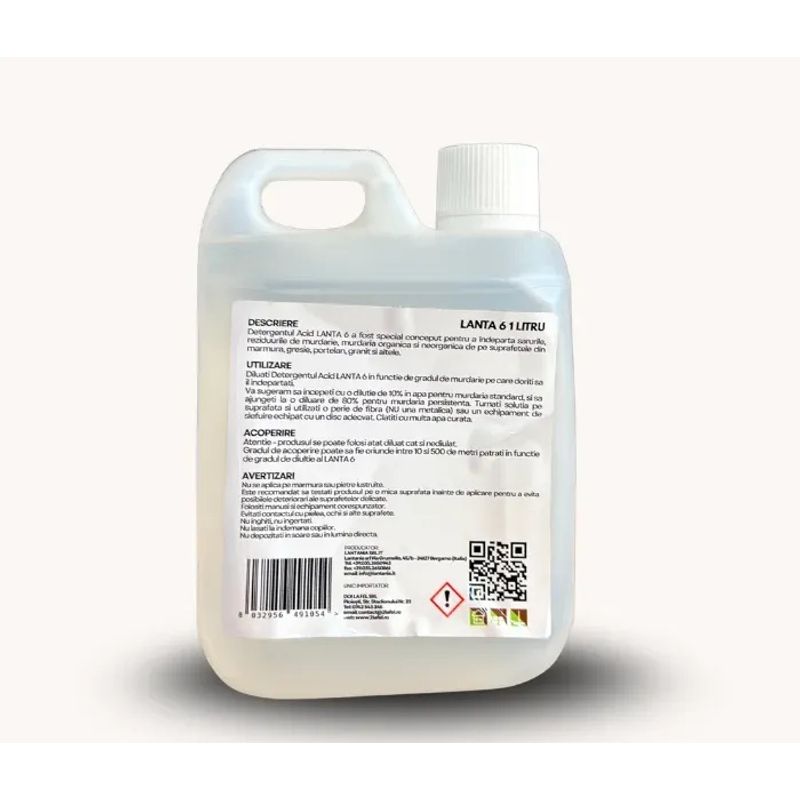 Market - Curatenie si intretinere casa - Produse menaj - Solutii curatenie - Detergent acid pentru suprafete din piatra - Lanta6 - 1 litru - Infinity.ro