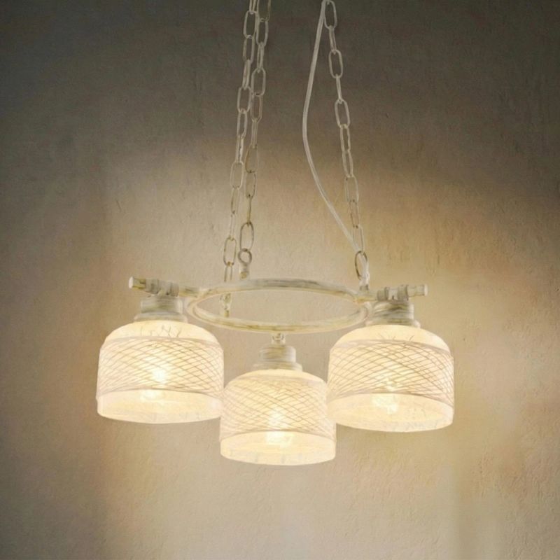 Casa si Gradina - Corpuri si surse de iluminat - Lustre si pendule - Candelabru Grass KL6626, 3xE27, alb antichizat, metal + sticla, stil clasic, Klausen - Infinity.ro