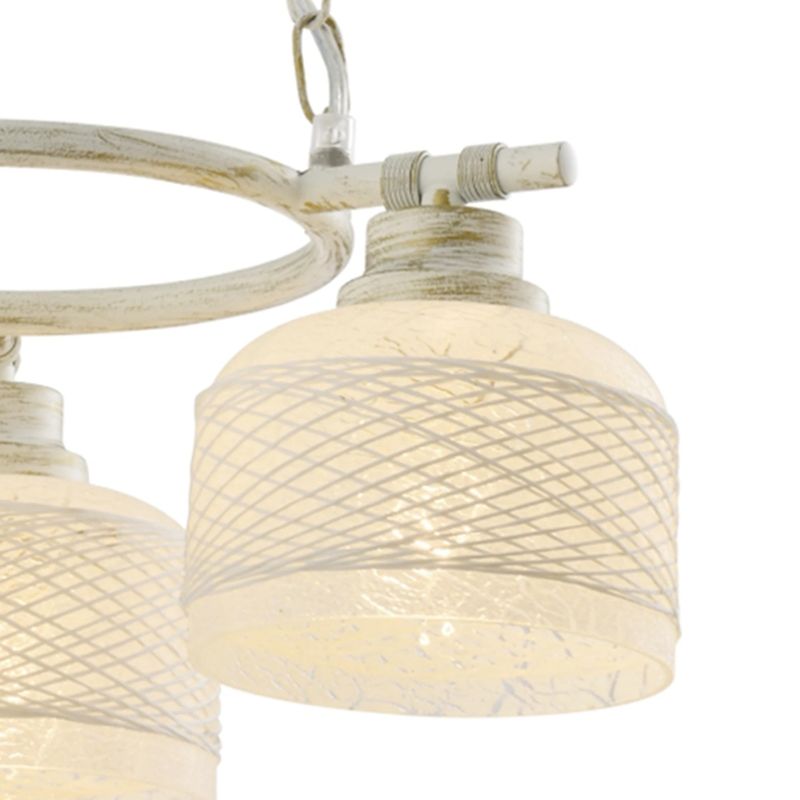 Casa si Gradina - Corpuri si surse de iluminat - Lustre si pendule - Candelabru Grass KL6626, 3xE27, alb antichizat, metal + sticla, stil clasic, Klausen - Infinity.ro