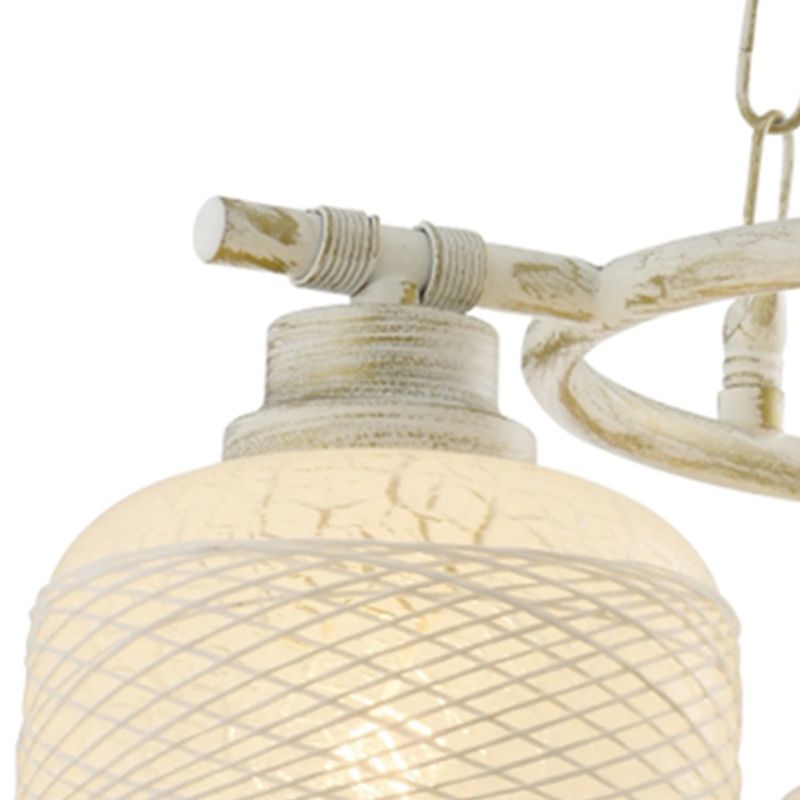 Casa si Gradina - Corpuri si surse de iluminat - Lustre si pendule - Candelabru Grass KL6626, 3xE27, alb antichizat, metal + sticla, stil clasic, Klausen - Infinity.ro