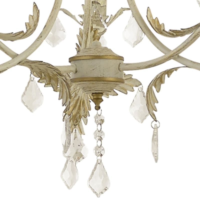 Casa si Gradina - Corpuri si surse de iluminat - Lustre si pendule - Candelabru Versilia KL6193, 3xE14, alb antic + auriu, metal + sticla + cristale, stil vintage elegant, Klausen - Infinity.ro