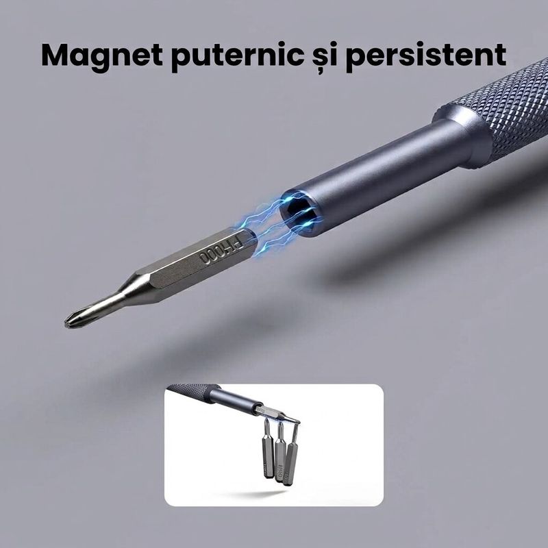 Casa si Gradina - Constructii - Scule de mana si unelte - Surubelnite - Set Surubelnite Precizie Magnetice AXTH 128 in 1, Otel S2 Duritate HRC65+, 125 Biti, Ax Flexibil, Negru - Infinity.ro