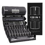 Casa si Gradina - Constructii - Scule de mana si unelte - Surubelnite - Set Surubelnite Precizie Magnetice AXTH 128 in 1, Otel S2 Duritate HRC65+, 125 Biti, Ax Flexibil, Negru - Infinity.ro