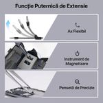 Casa si Gradina - Constructii - Scule de mana si unelte - Surubelnite - Set Surubelnite Precizie Magnetice AXTH 128 in 1, Otel S2 Duritate HRC65+, 125 Biti, Ax Flexibil, Negru - Infinity.ro
