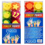 Jucarii, Copii si Bebe - Jucarii si jocuri - Jucarii & jocuri educative - Seturi pictura si desen - Set 10 Culori Vopsea de Pictat cu Degetele NEBO, Recipiente Conectabile Tip Puzzle, Capace cu Stampile - Infinity.ro