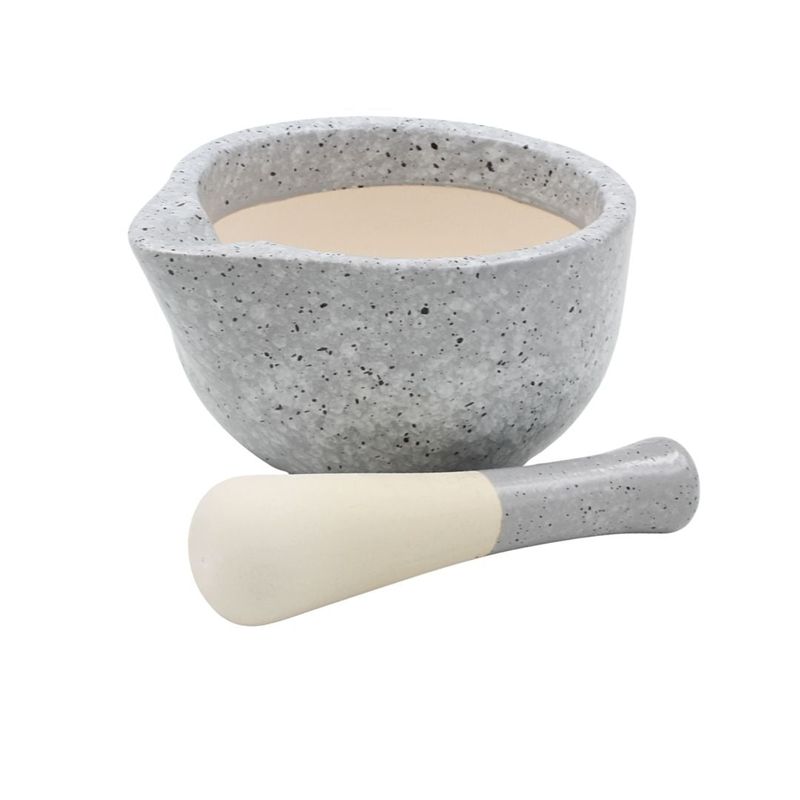 Casa si Gradina - Bucatarie si vesela - Ustensile bucatarie - Prese si storcatoare manuale - Mojar cu pistil, 330 ml, Excellent Houseware, ceramica, gri - Infinity.ro