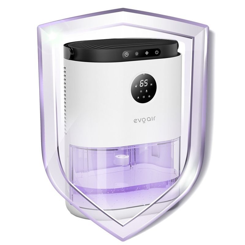 Electronice si Electrocasnice - Climatizare si sisteme de incalzire - Aparate filtrare aer - Dezumidificatoare - Dezumidificator aer Evoair HUMIX560, 560ml/24h, Senzor de umiditate, Lumina Ambientala in 7 culori, Rezervor 2.3l - Infinity.ro