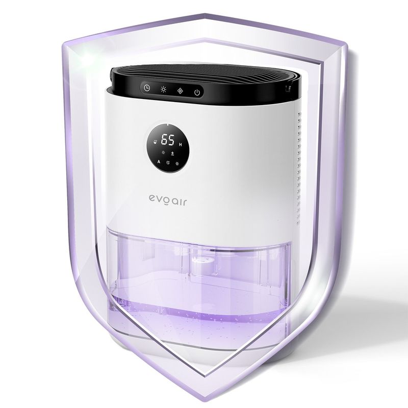 Electronice si Electrocasnice - Climatizare si sisteme de incalzire - Aparate filtrare aer - Dezumidificatoare - Dezumidificator aer Evoair HUMIX560, 560ml/24h, Senzor de umiditate, Lumina Ambientala in 7 culori, Rezervor 2.3l - Infinity.ro
