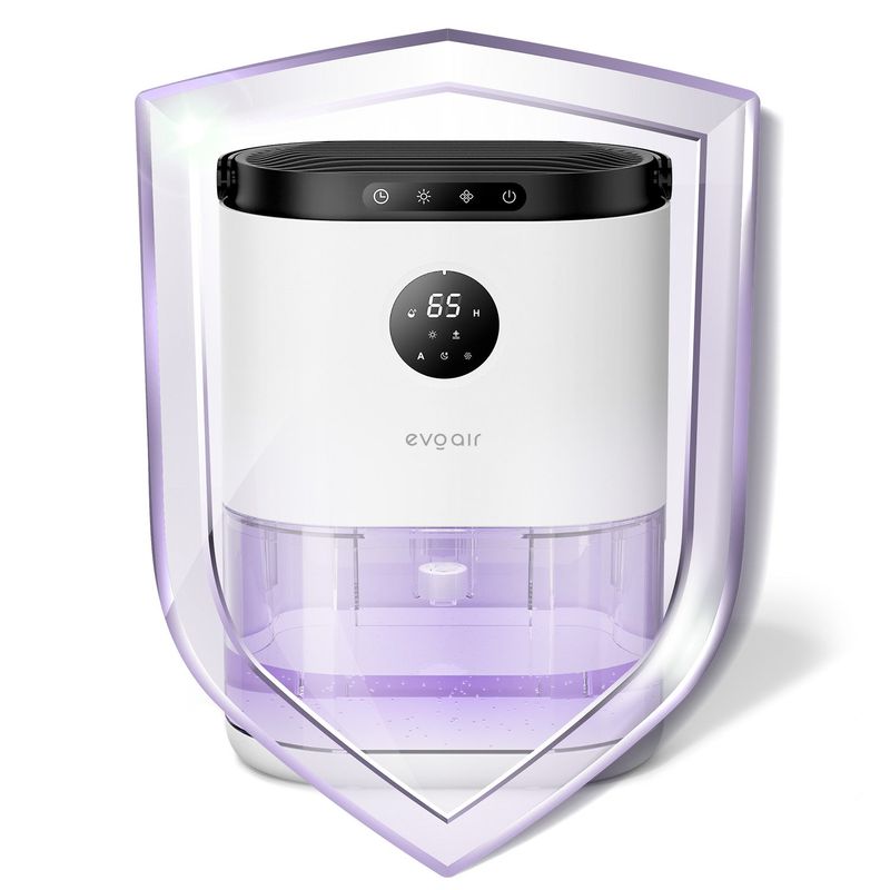 Electronice si Electrocasnice - Climatizare si sisteme de incalzire - Aparate filtrare aer - Dezumidificatoare - Dezumidificator aer Evoair HUMIX560, 560ml/24h, Senzor de umiditate, Lumina Ambientala in 7 culori, Rezervor 2.3l - Infinity.ro