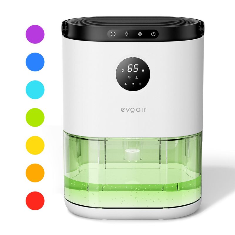 Electronice si Electrocasnice - Climatizare si sisteme de incalzire - Aparate filtrare aer - Dezumidificatoare - Dezumidificator aer Evoair HUMIX560, 560ml/24h, Senzor de umiditate, Lumina Ambientala in 7 culori, Rezervor 2.3l - Infinity.ro