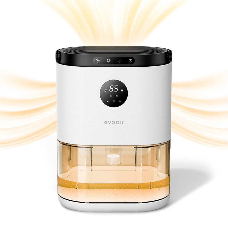 Electronice si Electrocasnice - Climatizare si sisteme de incalzire - Aparate filtrare aer - Dezumidificatoare - Dezumidificator aer Evoair HUMIX560, 560ml/24h, Senzor de umiditate, Lumina Ambientala in 7 culori, Rezervor 2.3l - Infinity.ro