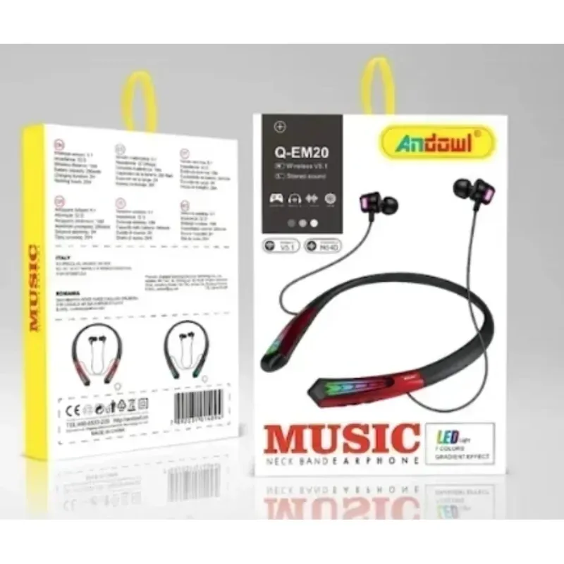 TV, Audio-Video si Foto - Portabile audio - Casti audio - Casti wireless Andowl Q EM20 Bluetooth cu 7 culori LED - Infinity.ro