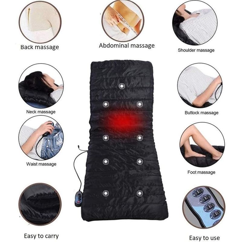 Ingrijire personala si Cosmetice - Sanatate si wellness - Articole wellness - Aparate si dispozitive de masaj - Saltea reversibila pentru masaj cu 9 zone de masaj si incalzire, 30W, negru - Infinity.ro