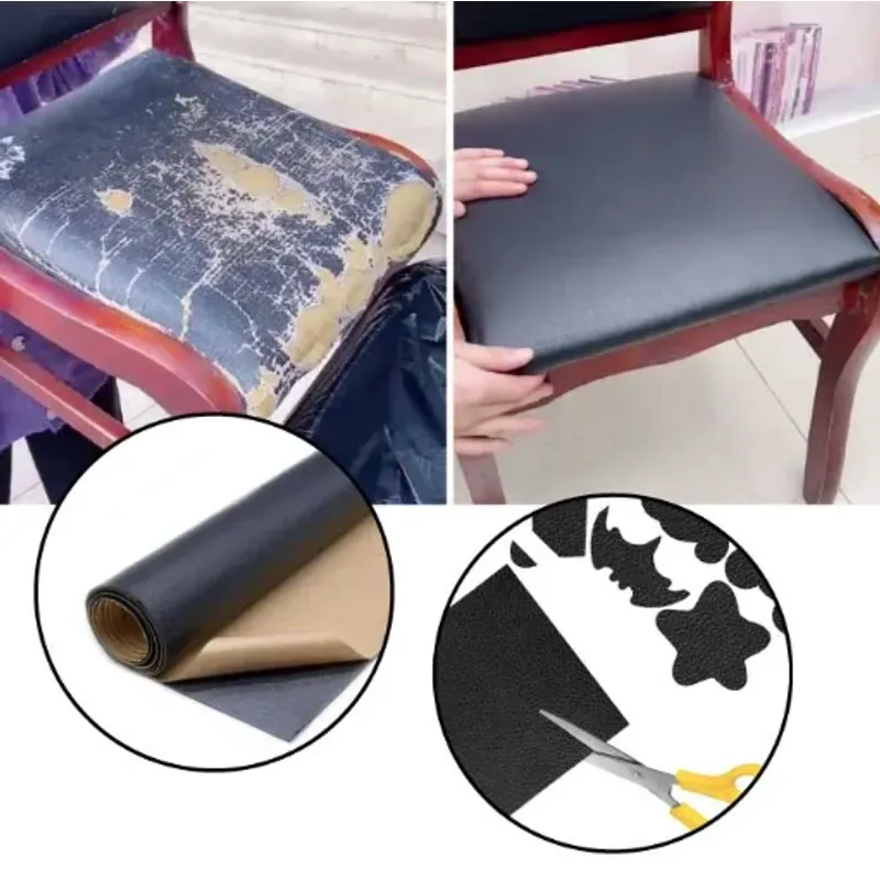 Casa si Gradina - Textile si covoare - Metraje si textile - Sul autoadeziv din piele ecologica (imitatie piele) 0.75 x 2.5m ROSU - Infinity.ro