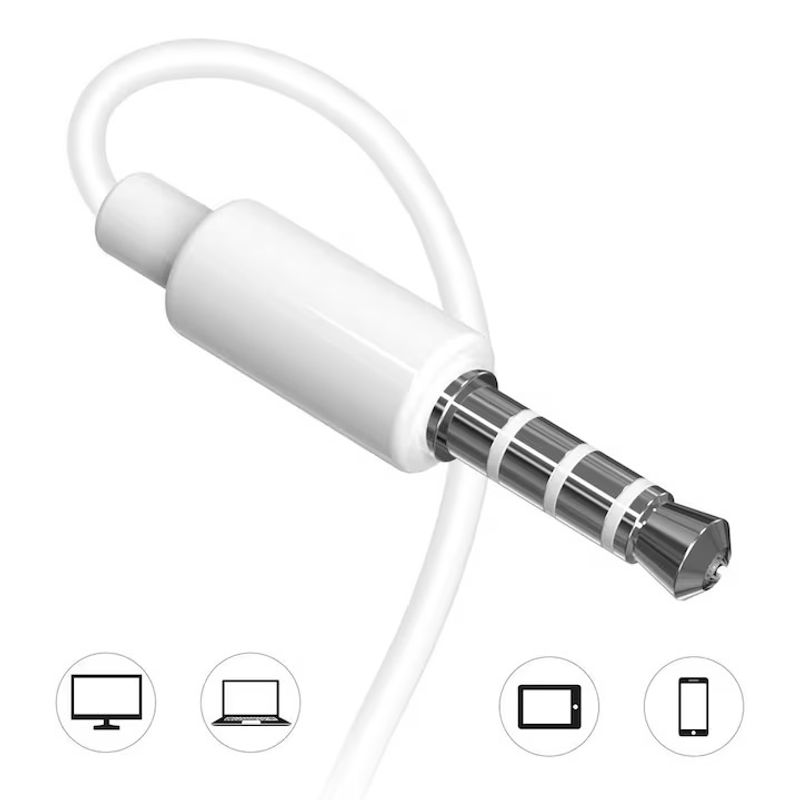 TV, Audio-Video si Foto - Portabile audio - Casti audio - Casti JVC HA-FR15-W-EF, Cu fir, In-Ear, Microfon, mufa in L compatibila cu iPhone, Alb - Infinity.ro