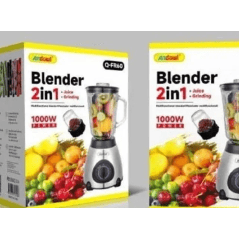 Electronice si Electrocasnice - Electrocasnice bucatarie - Mixere, tocatoare & roboti de bucatarie - Blendere si mini tocatoare - Blender multifunctional Andowl Q FR60 putere 1000W 2in1 3 Viteze - Infinity.ro