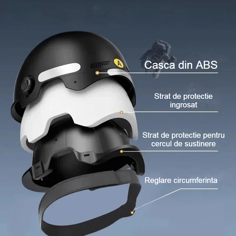 Sport si Outdoor - Echipament Sportiv - Accesorii echipament sportiv - Casti de protectie - Casca protectie bicicleta/trotineta electrica,Unisex, cu viziera detasabila, usoara, marime universala 56-62 cm, Alb - Infinity.ro