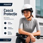 Sport si Outdoor - Echipament Sportiv - Accesorii echipament sportiv - Casti de protectie - Casca protectie bicicleta/trotineta electrica,Unisex, cu viziera detasabila, usoara, marime universala 56-62 cm, Alb - Infinity.ro
