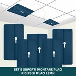 Casa si Gradina - Constructii - Feronerie si accesorii - Suruburi, dibluri si accesorii uz general - Set 5 suporti pentru fixarea placilor de rigips si lemn, HAWIRE FG-55, Dimensiune 150 x 85mm - Infinity.ro