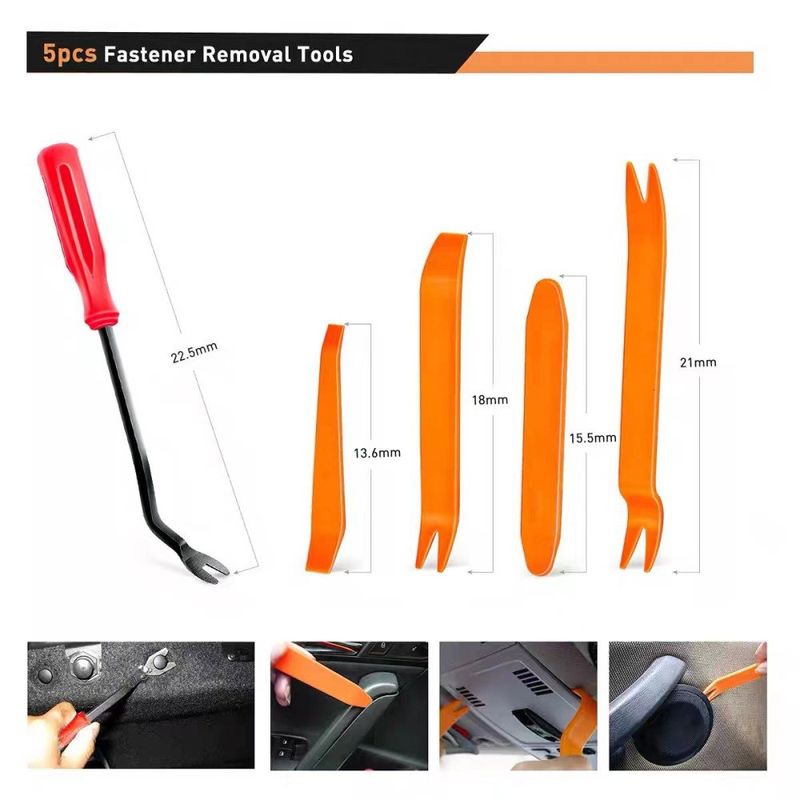 Casa si Gradina - Constructii - Feronerie si accesorii - Suruburi, dibluri si accesorii uz general - Set 725 clipsuri si scule demontat HAWIRE, Pentru interior auto, Fete de usa, Panou de bord - Infinity.ro