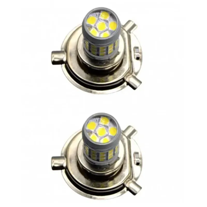 Auto si Moto - Electrice auto - Iluminare si semnalizare - Becuri auto - Set 2 becuri auto H4 cu 42 LED SMD 120W 6000k 12/80V doua faze lupa - Infinity.ro