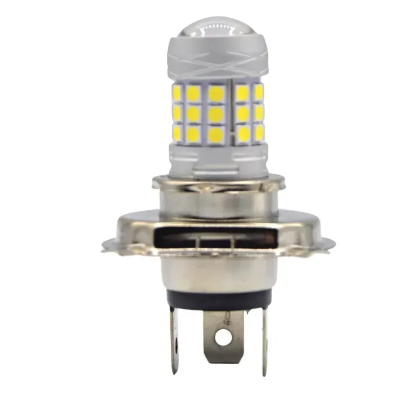Auto si Moto - Electrice auto - Iluminare si semnalizare - Becuri auto - Set 2 becuri auto H4 cu 42 LED SMD 120W 6000k 12/80V doua faze lupa - Infinity.ro