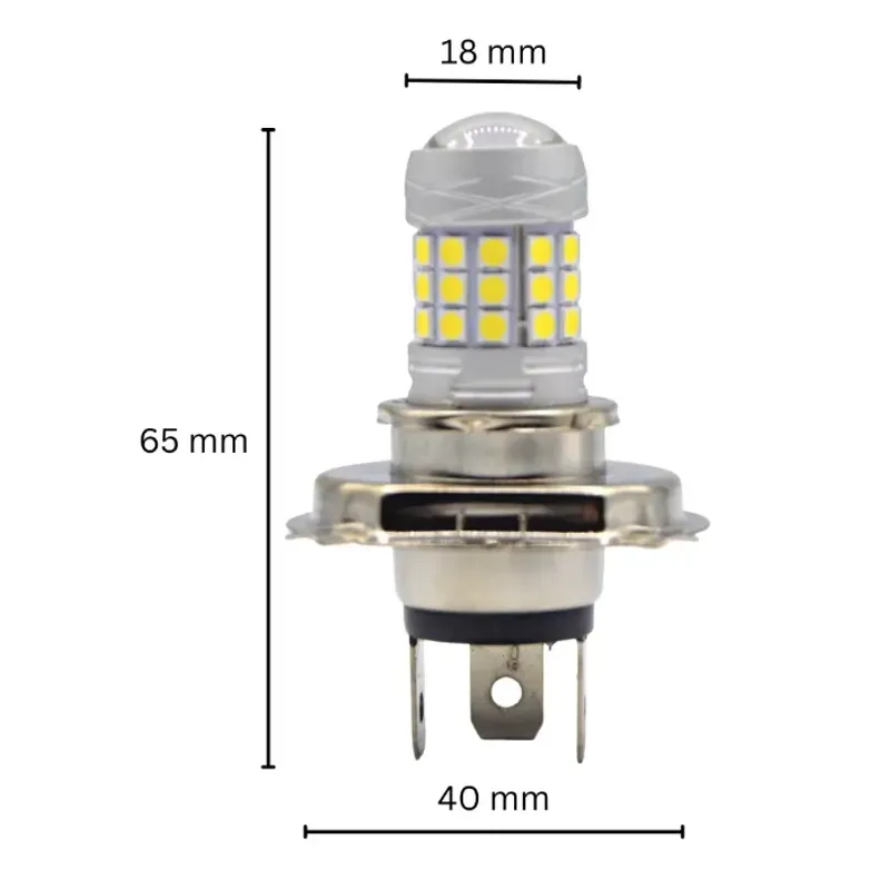 Auto si Moto - Electrice auto - Iluminare si semnalizare - Becuri auto - Set 2 becuri auto H4 cu 42 LED SMD 120W 6000k 12/80V doua faze lupa - Infinity.ro