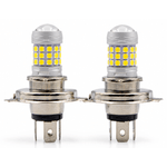 Auto si Moto - Electrice auto - Iluminare si semnalizare - Becuri auto - Set 2 becuri auto H4 cu 42 LED SMD 120W 6000k 12/80V doua faze lupa - Infinity.ro