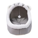 Petshop - Accesorii petshop - Culcusuri si custi - Culcusuri si saltele - Pat tip cusca Jumi, pentru pisici, din plus, gri, 45x37 cm - Infinity.ro