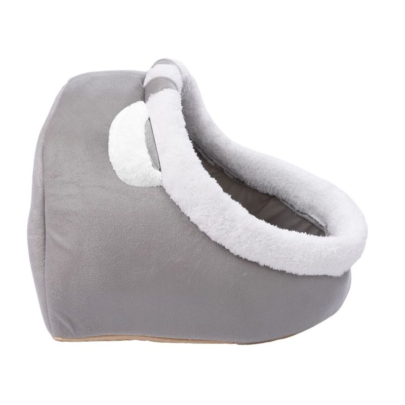 Petshop - Accesorii petshop - Culcusuri si custi - Culcusuri si saltele - Pat tip cusca Jumi, pentru pisici, din plus, gri, 45x37 cm - Infinity.ro