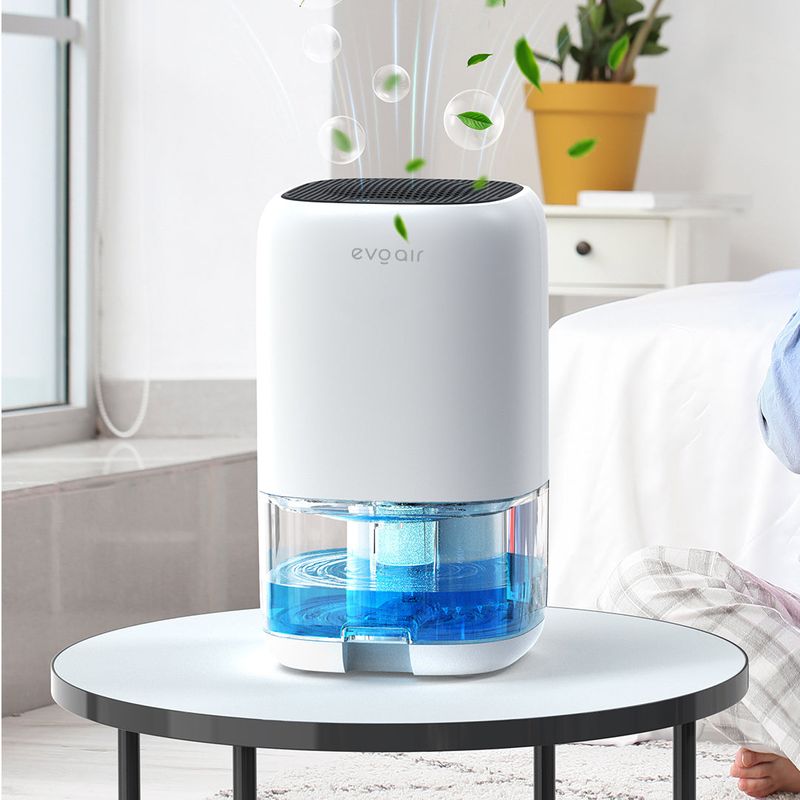 Electronice si Electrocasnice - Climatizare si sisteme de incalzire - Aparate filtrare aer - Dezumidificatoare - Dezumidificator aer Evoair HUMIX300, 300ml/24h, Silentios, Lumina Ambientala in 7 culori, Rezervor 1l, Alb - Infinity.ro