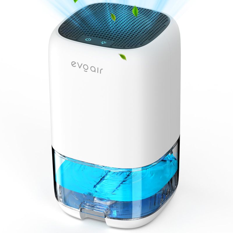 Electronice si Electrocasnice - Climatizare si sisteme de incalzire - Aparate filtrare aer - Dezumidificatoare - Dezumidificator aer Evoair HUMIX300, 300ml/24h, Silentios, Lumina Ambientala in 7 culori, Rezervor 1l, Alb - Infinity.ro