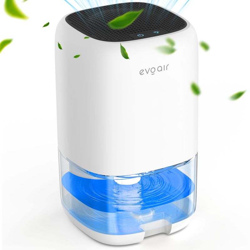 Electronice si Electrocasnice - Climatizare si sisteme de incalzire - Aparate filtrare aer - Dezumidificatoare - Dezumidificator aer Evoair HUMIX300, 300ml/24h, Silentios, Lumina Ambientala in 7 culori, Rezervor 1l, Alb - Infinity.ro