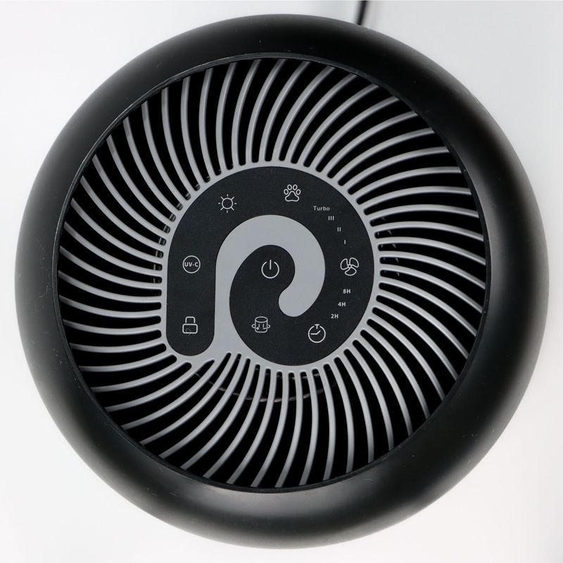 Electronice si Electrocasnice - Climatizare si sisteme de incalzire - Aparate filtrare aer - Purificatoare de aer - Purificator de aer Evoair, YuvoSpin, Lampa UV-C, True Hepa, Functie Polen/Animale, Mod Noapte, Lumina Ambientala, Negru - Infinity.ro