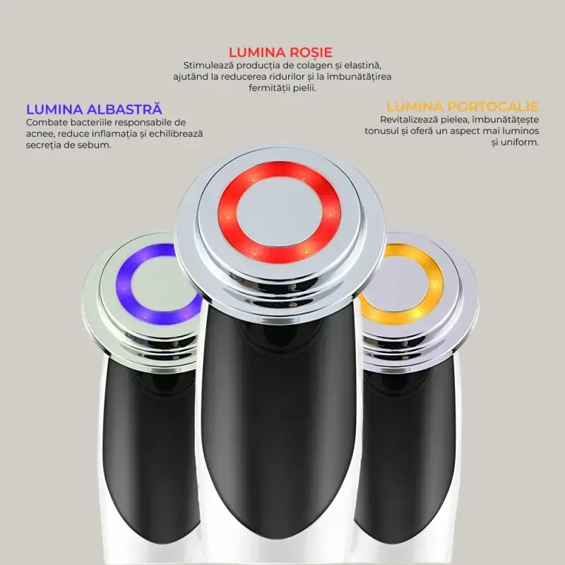 Ingrijire personala si Cosmetice - Aparate si accesorii ingrijire personala - Aparate cosmetice - Aparate intretinere si ingrijire corporala - Aparat profesional pentru tratament facial si intinerirea pielii 7 in 1, IMA Trend®, Vibratii EMS, Masaj facial, Lifting - Infinity.ro