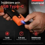 Casa si Gradina - Gradinarit si plante - Utilaje gradina - Aspiratoare, suflante si tocatoare - Suflanta Aer Portabila IMA Trend Blower, Aspirator, Turbo Fan, 140000 RPM, 4 Trepte, 5000mAh, USB-C, Portocaliu - Infinity.ro