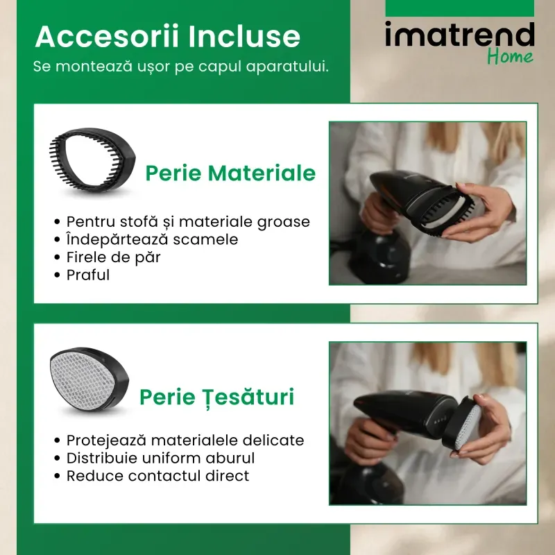 Electronice si Electrocasnice - Ingrijirea tesaturilor - Aparate de calcat cu aburi - Aparat de Calcat Vertical Portabil cu Aburi IMA Trend 1800W, Rezervor 300ml, Incalzire Rapida 30s - Infinity.ro