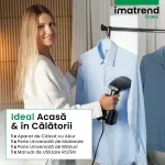 Electronice si Electrocasnice - Ingrijirea tesaturilor - Aparate de calcat cu aburi - Aparat de Calcat Vertical Portabil cu Aburi IMA Trend 1800W, Rezervor 300ml, Incalzire Rapida 30s - Infinity.ro