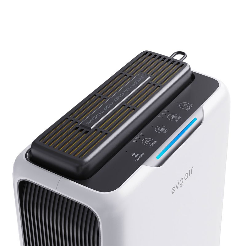 Electronice si Electrocasnice - Climatizare si sisteme de incalzire - Aparate filtrare aer - Dezumidificatoare - Dezumidificator aer Evoair HUMIXDUO, 500ml/24h, Lumina Ambientala, Rezerva cu Silicagel, Timer 48h, Rezervor 2.5l, Alb - Infinity.ro
