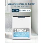 Electronice si Electrocasnice - Climatizare si sisteme de incalzire - Aparate filtrare aer - Dezumidificatoare - Dezumidificator aer Evoair HUMIXDUO, 500ml/24h, Lumina Ambientala, Rezerva cu Silicagel, Timer 48h, Rezervor 2.5l, Alb - Infinity.ro