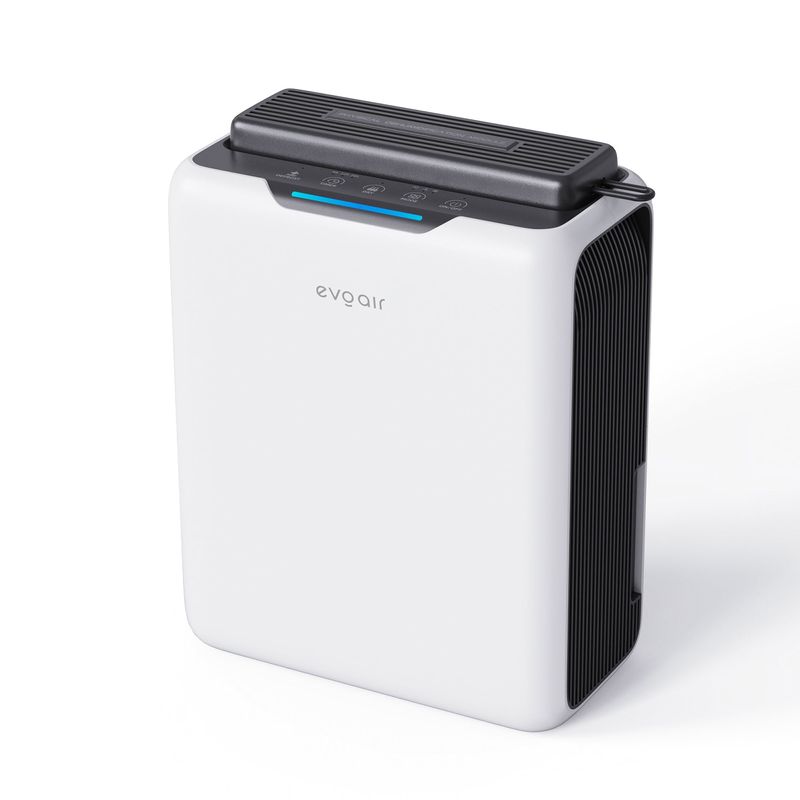 Electronice si Electrocasnice - Climatizare si sisteme de incalzire - Aparate filtrare aer - Dezumidificatoare - Dezumidificator aer Evoair HUMIXDUO, 500ml/24h, Lumina Ambientala, Rezerva cu Silicagel, Timer 48h, Rezervor 2.5l, Alb - Infinity.ro