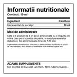 Ingrijire personala si Cosmetice - Sanatate si wellness - Suplimente alimentare - Alte suplimente alimentare - Ulei esential de Eucalipt, uz intern, 10ml, Adams Supplements - Infinity.ro