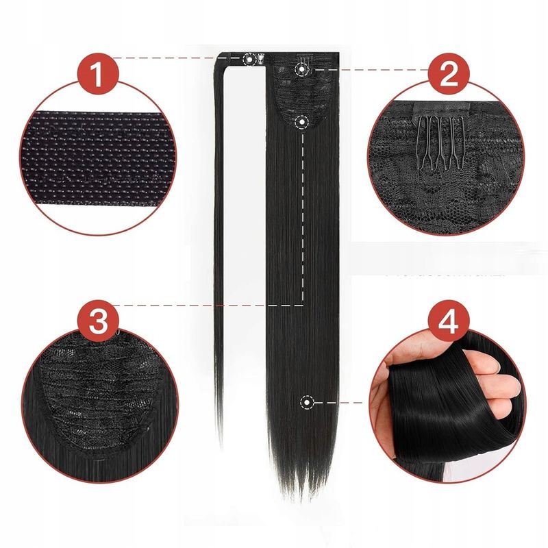 Fashion, accesorii si bijuterii - Femei - Accesorii femei - Accesorii pentru par femei - Extensie par drept cu accesorii prindere 70 CM - Infinity.ro