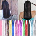 Fashion, accesorii si bijuterii - Femei - Accesorii femei - Accesorii pentru par femei - Suvite decorative pentru par, Hair Tinsel, 14 culori, 94 cm, extensii colorate cu efect stralucitor - Infinity.ro