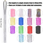 Fashion, accesorii si bijuterii - Femei - Accesorii femei - Accesorii pentru par femei - Suvite decorative pentru par, Hair Tinsel, 14 culori, 94 cm, extensii colorate cu efect stralucitor - Infinity.ro